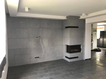 Płyta betonowa ultra lekka porowata jasny popiel - struktura porowata - realizacje