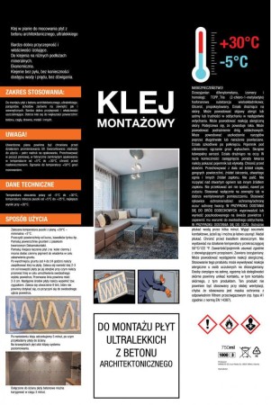 Piana montażowa poliuretanowa (pistolet) do płyt ultralekkich, betonowych