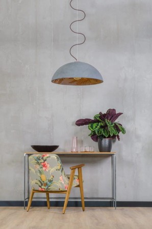 Lampa betonowa Jungle z dekoracyjnym wykończeniem liści