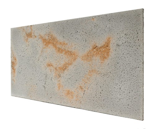 Płyta beton architektoniczny ultra lekka jasny popiel z kruszywem gold, struktura porowata