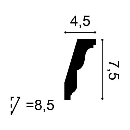 Listwa przysufitowa poliuretanowa Orac Dekor C212