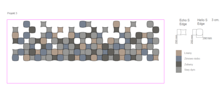 Miękki panel akustyczny Fluffo Soft Echo Edge S + Soft Hello Edge S - przykładowa kompozycja