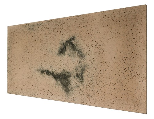 Płyta betonowa ultra lekka cappuccino z kruszywem black, struktura porowata