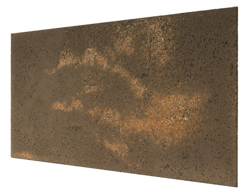 Płyta betonowa ultra lekka brąz z kruszywem gold, struktura porowata