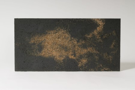 Płyta beton architektoniczny ultra lekka antracyt z kruszywem gold, struktura porowata