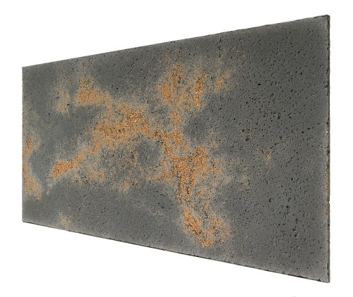 Płyta beton architektoniczny ultra lekka ciemny popiel z kruszywem gold, struktura porowata