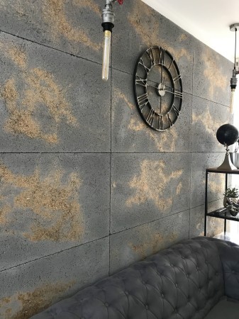 Płyty betonowe ultra lekka ciemny popiel z kruszywem gold