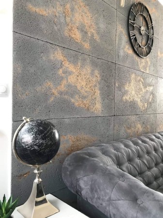 Płyty betonowe ultra lekka ciemny popiel z kruszywem gold