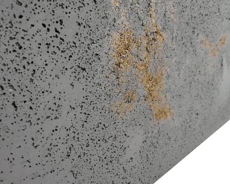 Płyta betonowa ultra lekka ciemny popiel z kruszywem gold, struktura porowata