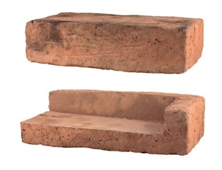 Płytka schodowa, parapetowa Stara Cegła skrajna prosta gr. 3,5 cm - wersja lewa