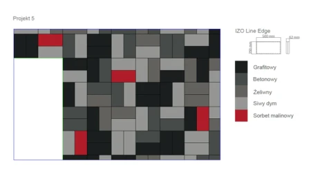 Miękki panel wygłuszający Fluffo Izo Line Edge - przykłądowa kompozycja kolorystyczna