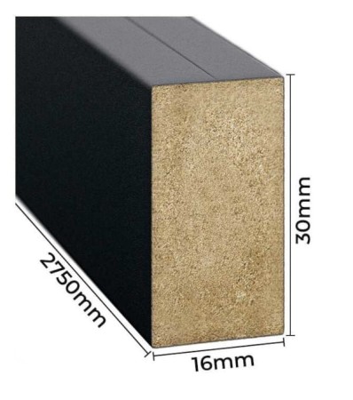 Lamele ścienne Mini - Czarny mat 16x30x2750 mm