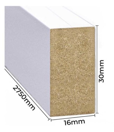 Lamele ścienne Mini - Biały mat 16x30x2750 mm