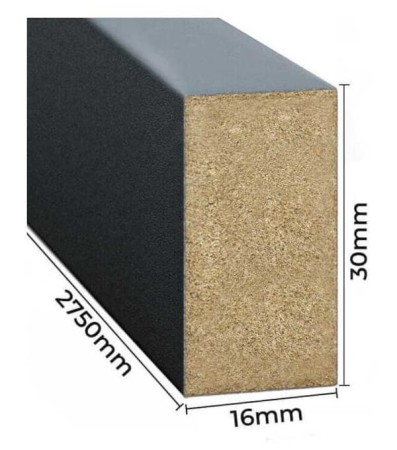 Lamele ścienne Mini - Antracyt 16x30x2750 mm