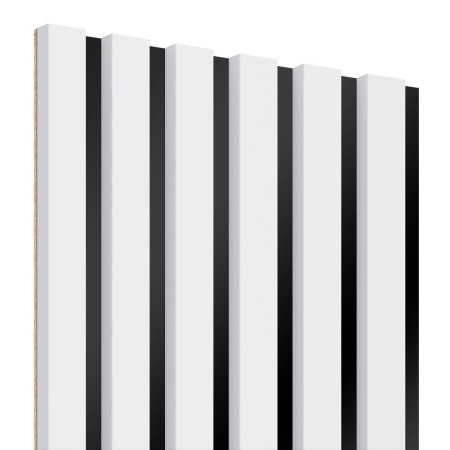 Lamele na płycie czarnej HDF - Biały mat 30x275 cm