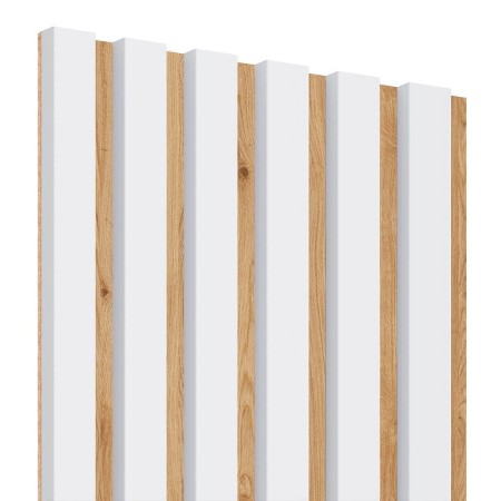 Lamele na płycie dębowej HDF - Biały mat 30x275 cm
