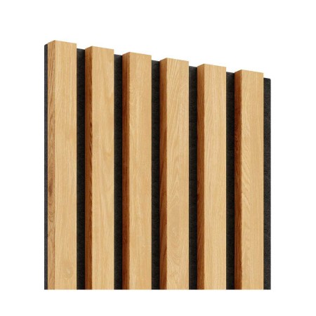 Lamele akustyczne na czarnym filcu - dąb naturalny 30x270 cm