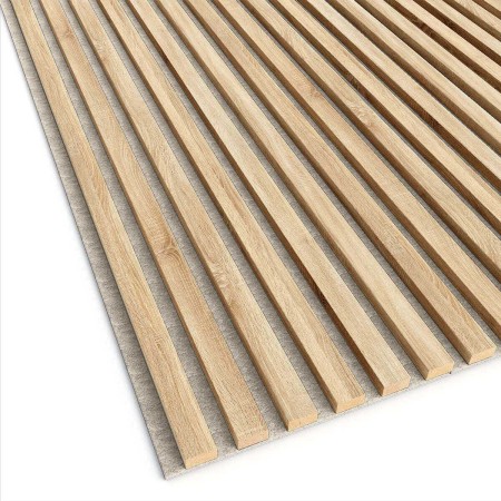 Lamele akustyczne na beżowym filcu - dąb sonoma 30x270 cm