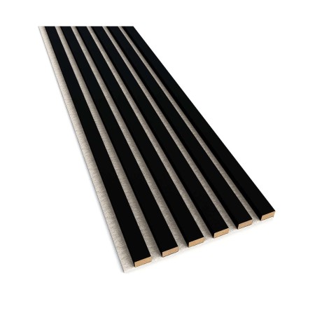 Lamele akustyczne na beżowym filcu - Czarny mat 30x270 cm