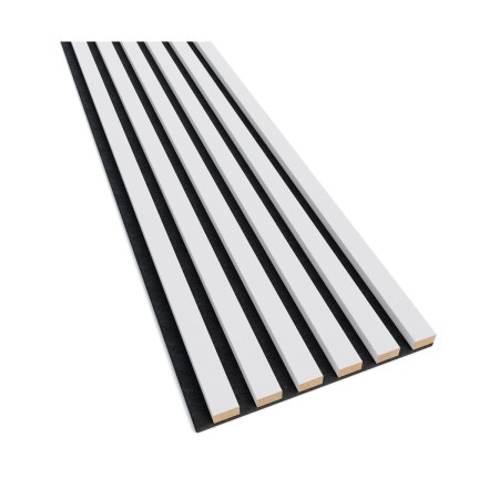 Lamele akustyczne na czarnym filcu - Biały mat 30x270 cm