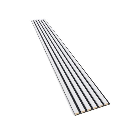 Lamele akustyczne na czarnym filcu - Biały mat 30x270 cm