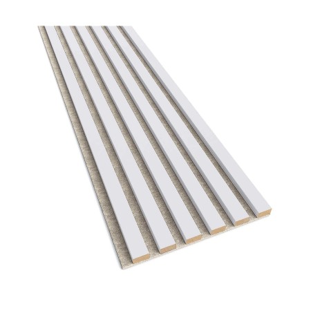 Lamele akustyczne na beżowym filcu - Biały mat 30x270 cm