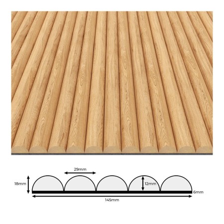 Panel ryflowany MDF - dąb naturalny