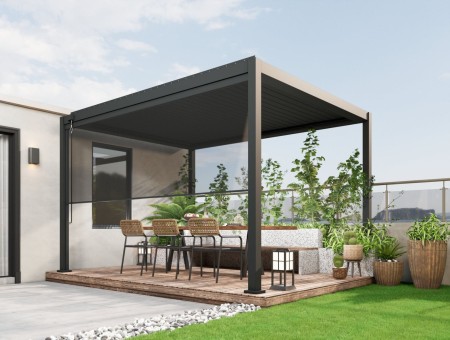 Pergola aluminiowa GERDA SOLEO 3x4 m wolnostojąca antracyt