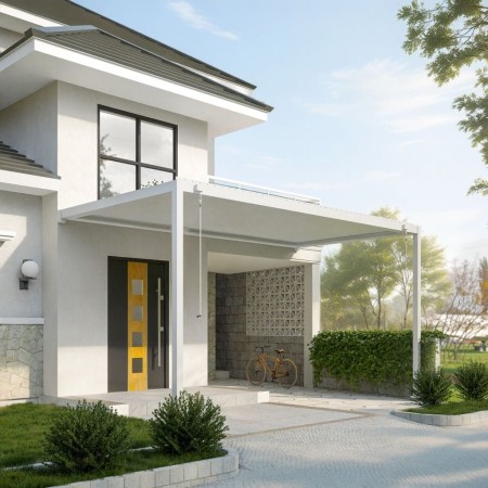 Pergola aluminiowa GERDA SOLEO 3x4 m przyścienna biała