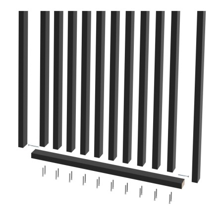 Ścianka ażurowa z lameli na wymiar - Czarny