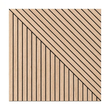 Geometryczny panel frezowany fornir dąb VARIO 50x50 cm