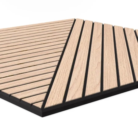 Geometryczny panel frezowany fornir dąb VARIO 50x50 cm