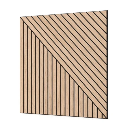 Geometryczny panel frezowany fornir dąb VARIO 50x50 cm