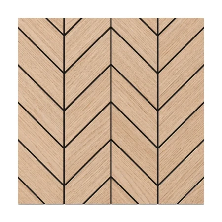 Geometryczny panel frezowany fornir dąb PIRIN 50x50 cm