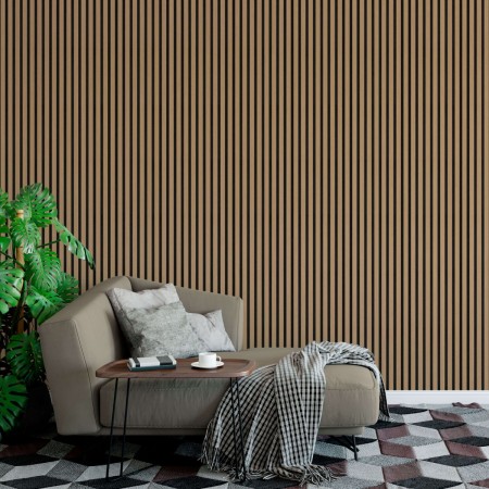 28x280 cm | Fornirowany panel akustyczny 3D Dąb - lamele akustyczne
