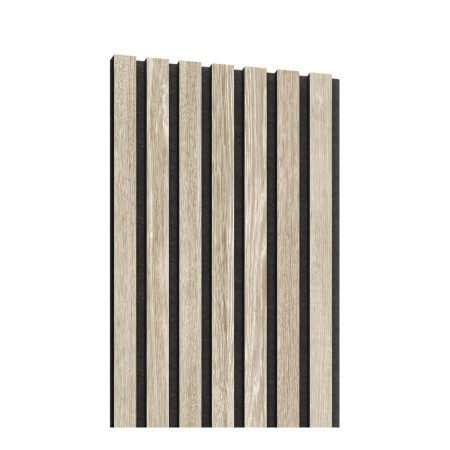 28x240 cm | Fornirowany panel akustyczny 3D Dąb Bielony - lamele akustyczne