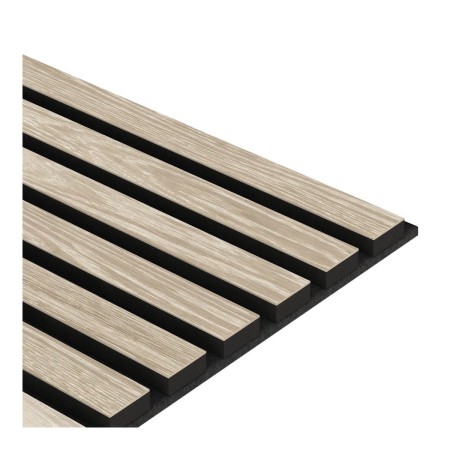 28x240 cm | Fornirowany panel akustyczny 3D Dąb Bielony - lamele akustyczne