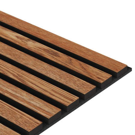 28x240 cm | Fornirowany panel akustyczny 3D Sapelli - lamele akustyczne