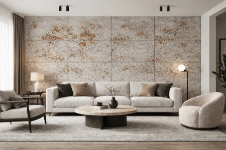 120x60x1 cm | Biała + rdza | Płyta betonowa ultralekka beton architektoniczny