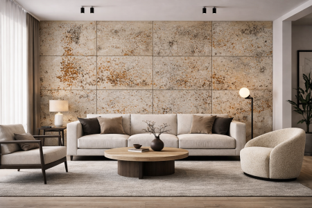 Cappuccino + rdza | Płyta betonowa ultralekka beton architektoniczny