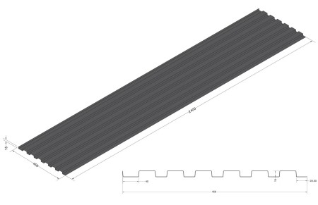Lamele elewacyjne aluminiowe AluWood Alu Czarny 458x2400 mm