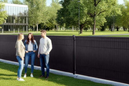 Listwy pionowe ogrodzeniowe, osłona na ogrodzenie panelowe 123x250 cm RD04 czarny