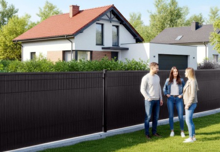 Listwy pionowe ogrodzeniowe 153x250 cm RD04 czarny