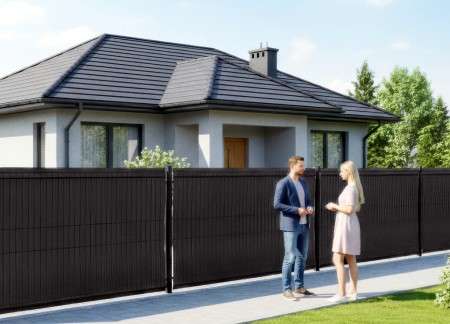 Listwy pionowe ogrodzeniowe 173x250 cm RD04 czarny