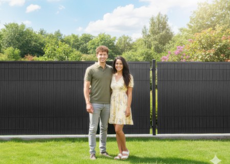 Listwy pionowe ogrodzeniowe 173x250 cm RD04 czarny