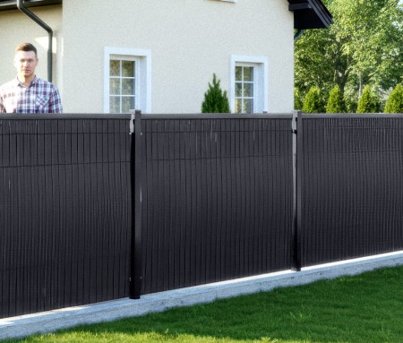 Listwy pionowe ogrodzeniowe 173x250 cm RD04 czarny