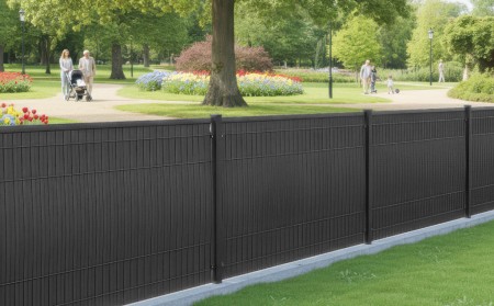 Listwy pionowe ogrodzeniowe 173x250 cm RD04 czarny