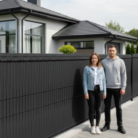 Listwy pionowe ogrodzeniowe 173x250 cm RD04 czarny