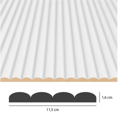 Panel ryflowany MDF MONTERO - biały 11,5x275 cm