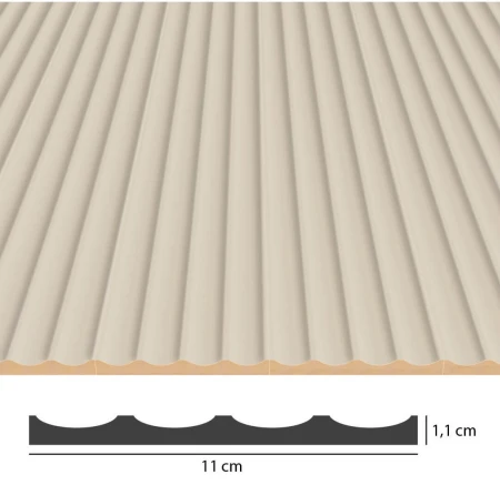 Panel ryflowany wklęsły MDF LAGUNA - beż 11x275 cm